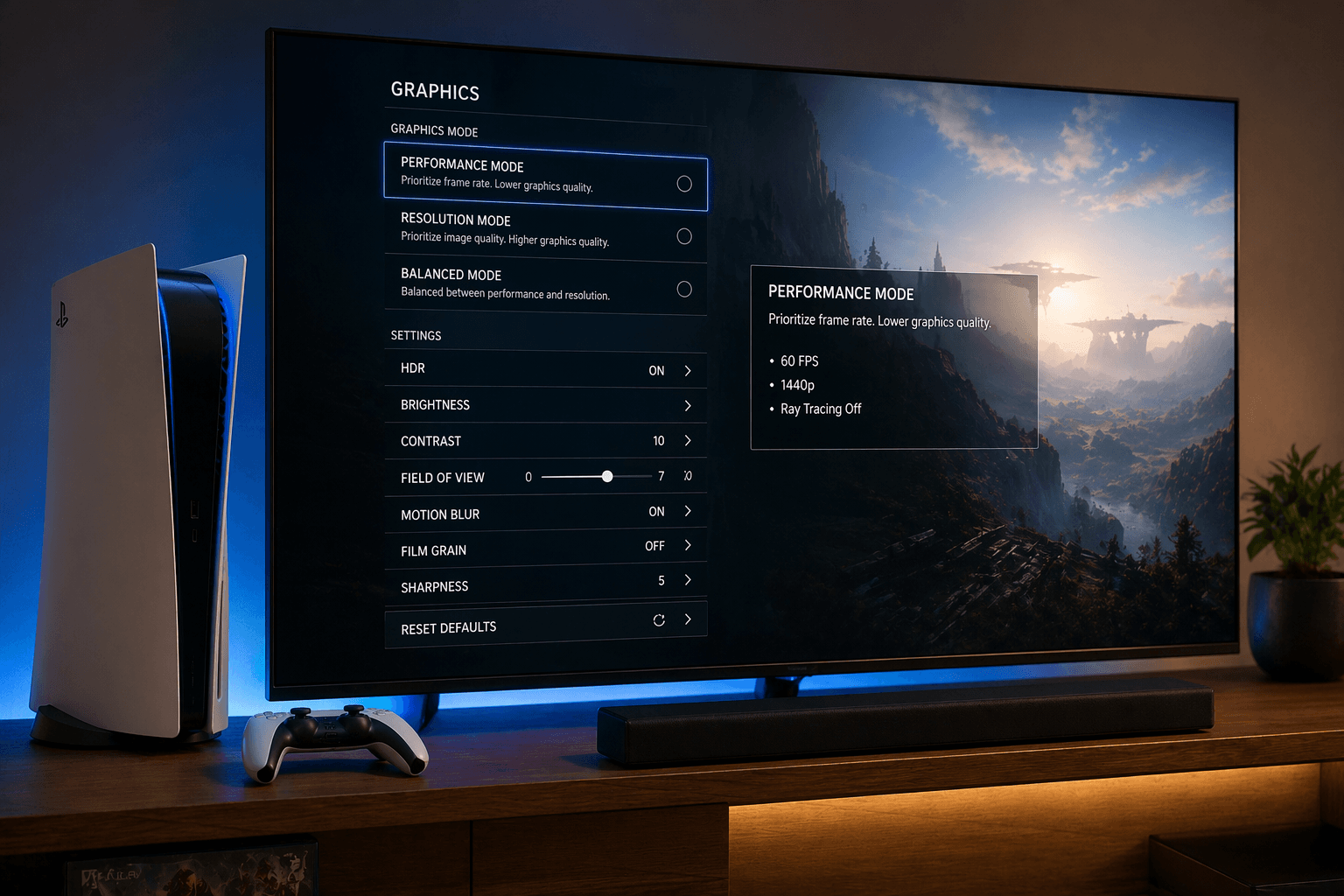best gaming settings for beginners on ps5 graphics performance hdr setup