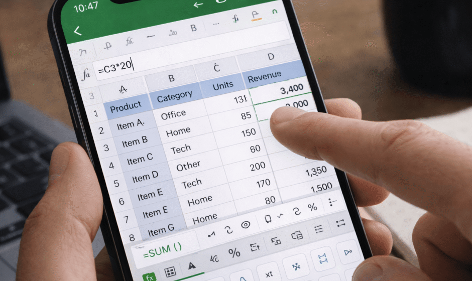 excel mobile app features editing formulas formatting smartphone guide