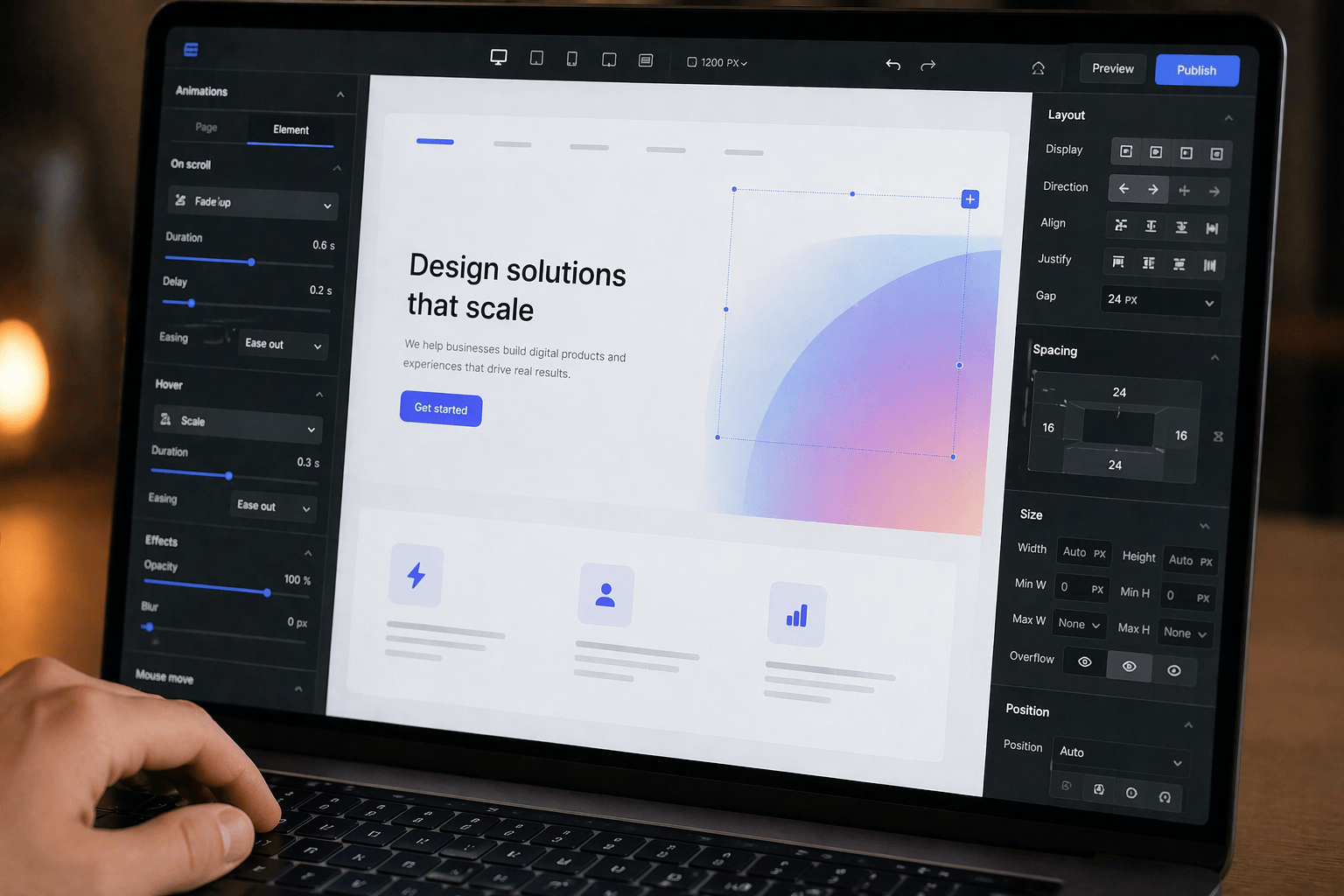 framer features animation responsive design interface review