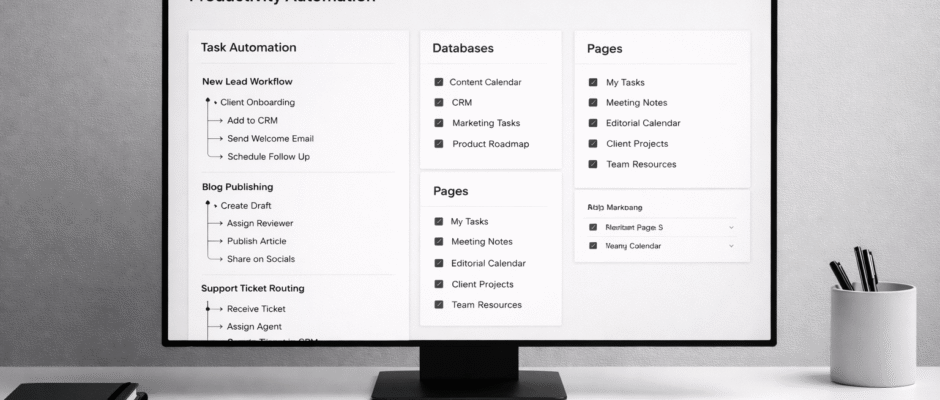 how to automate tasks in notion workflow automation database productivity