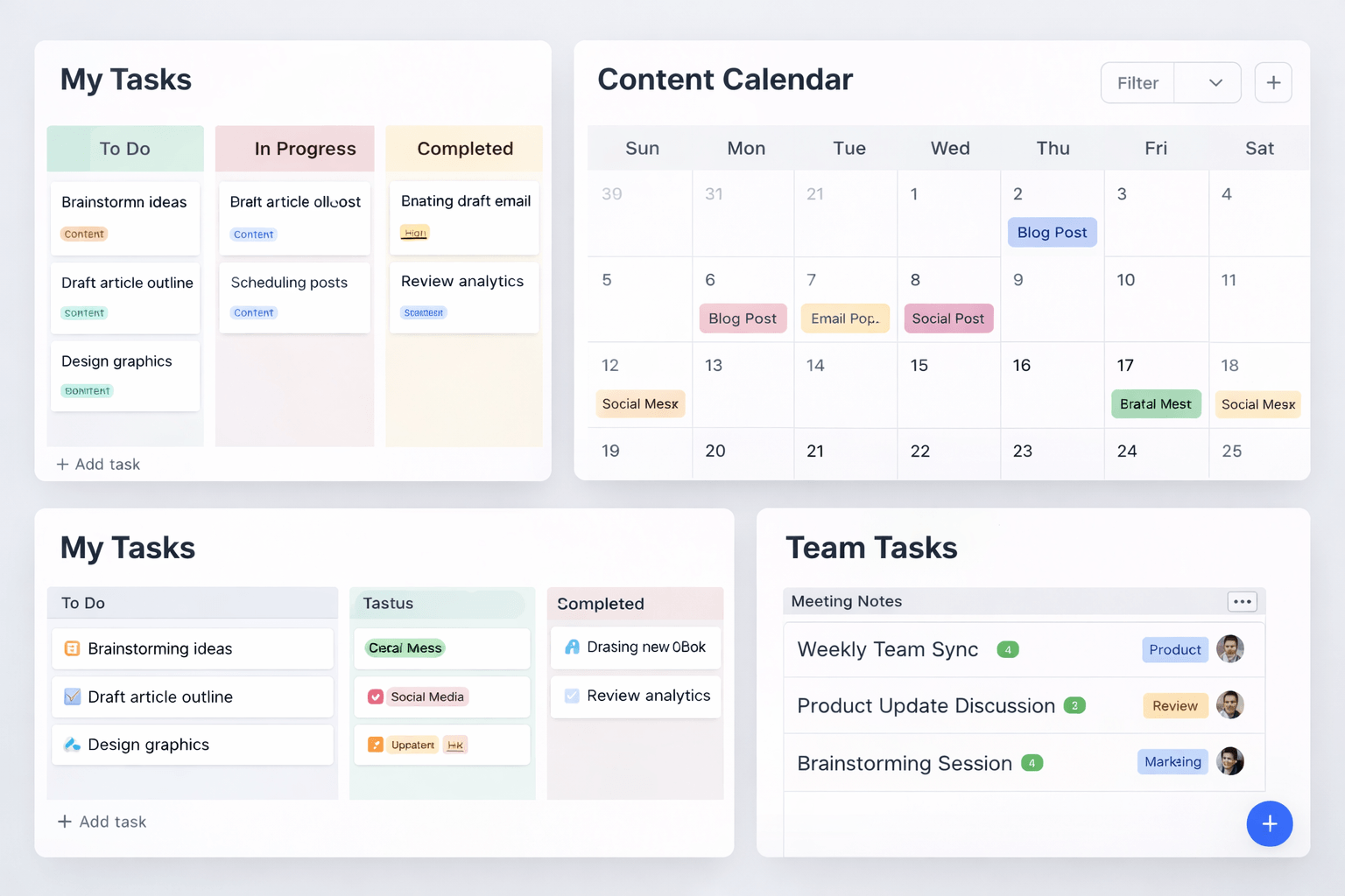notion business dashboard task management content planning productivity